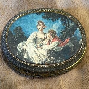 Vintage King Louis XV Boucher 4 Seasons Lovers Golden Wind Up Music Box